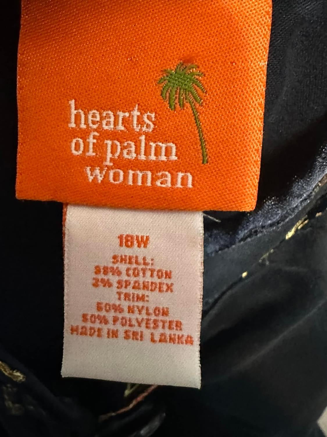 Size 18w Hearts of Palm Asian Inspired Embroidered