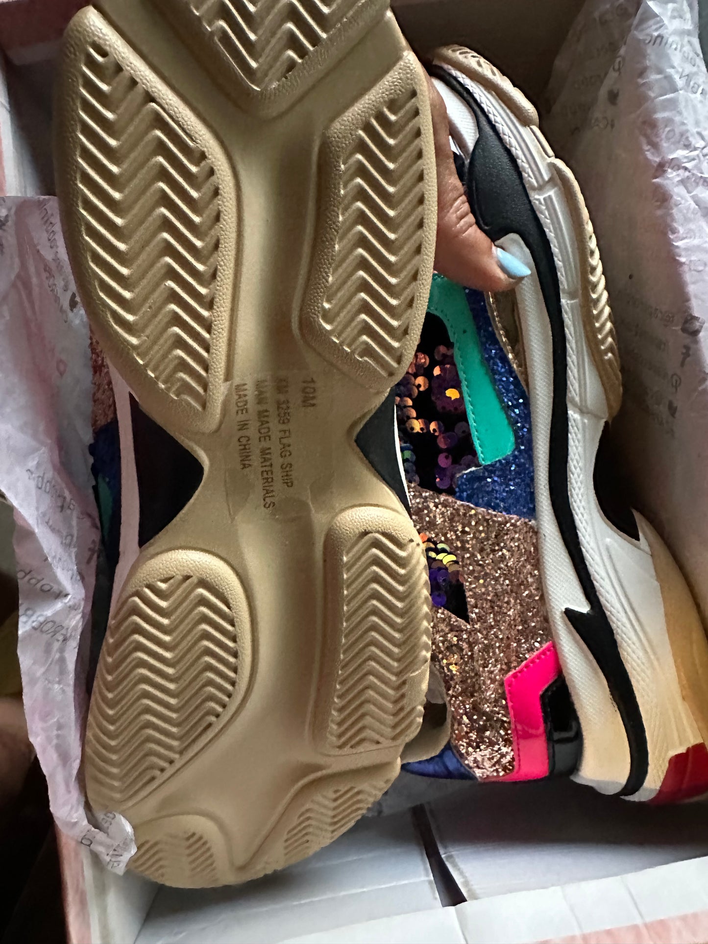Size 10 new sequined sneakers