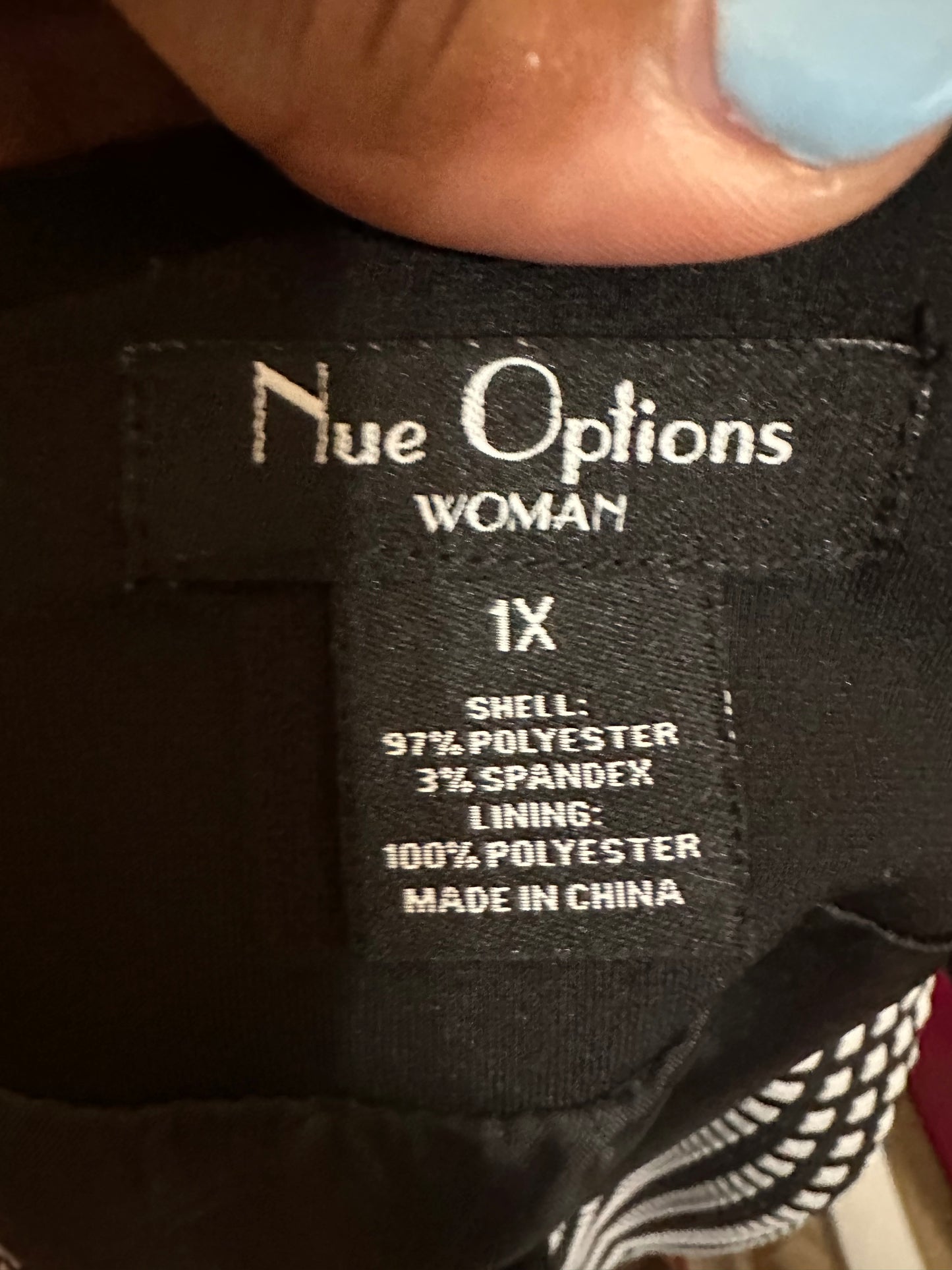 Size 1X black and white Nue Options Woman two piece set