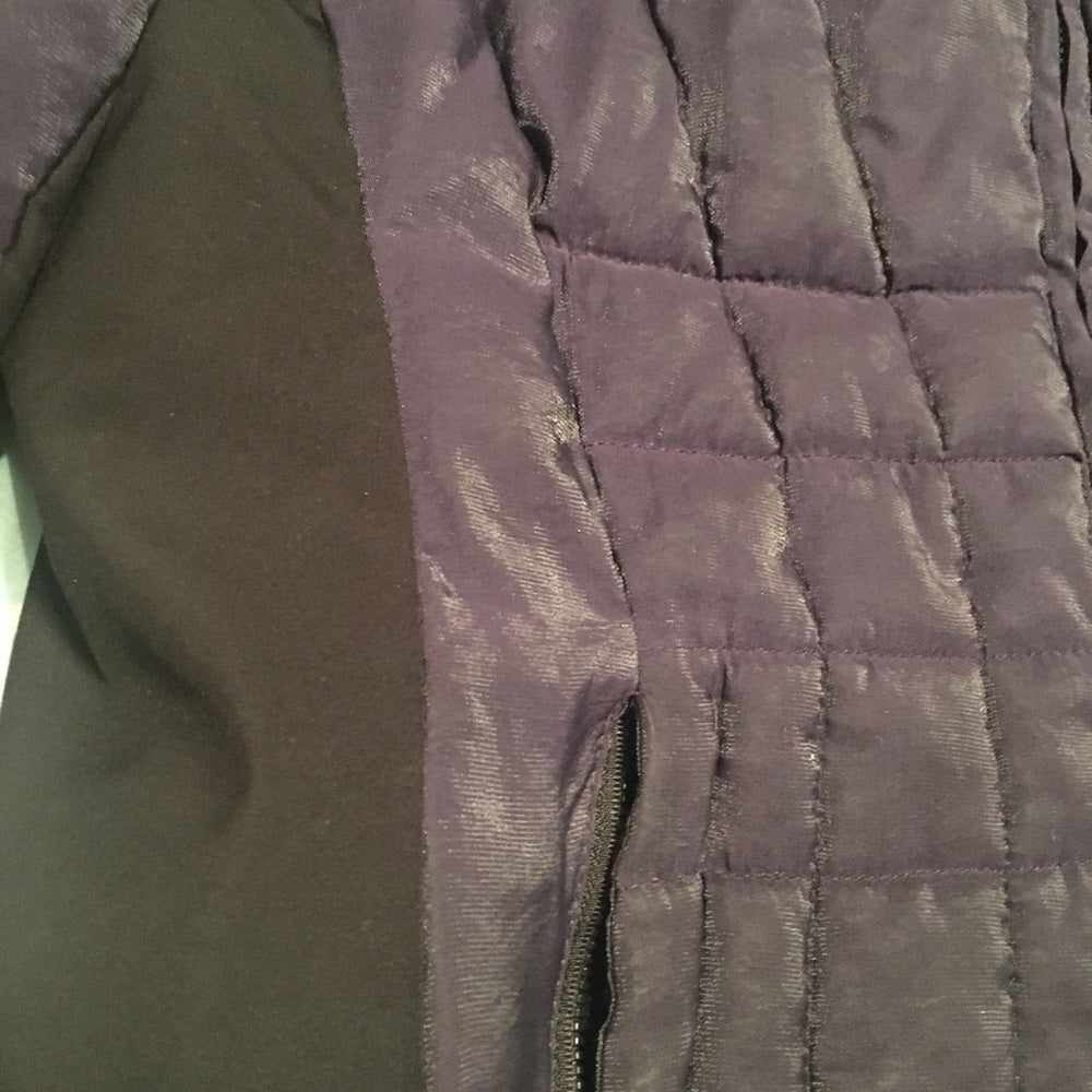 Size small blackberry and black hooded jacket