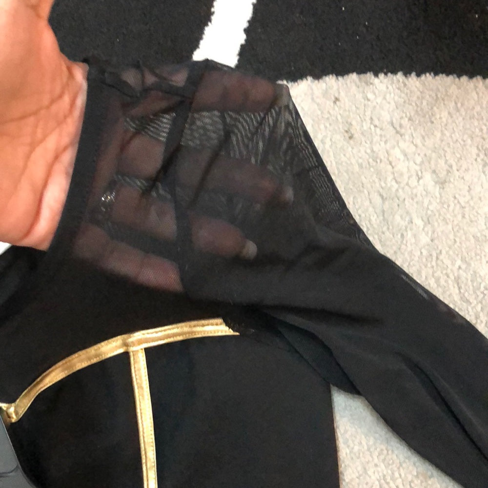 Size small black with gold trim dress