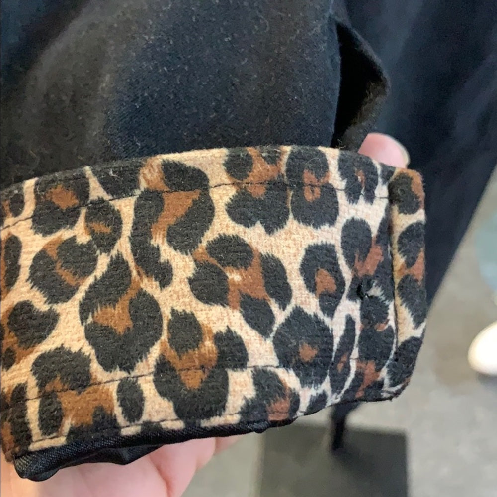 Size 12 black and animal print pant suit