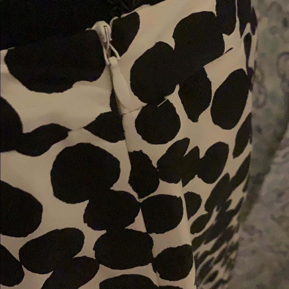 Size 6 Banana Republic silk skirt black and cream