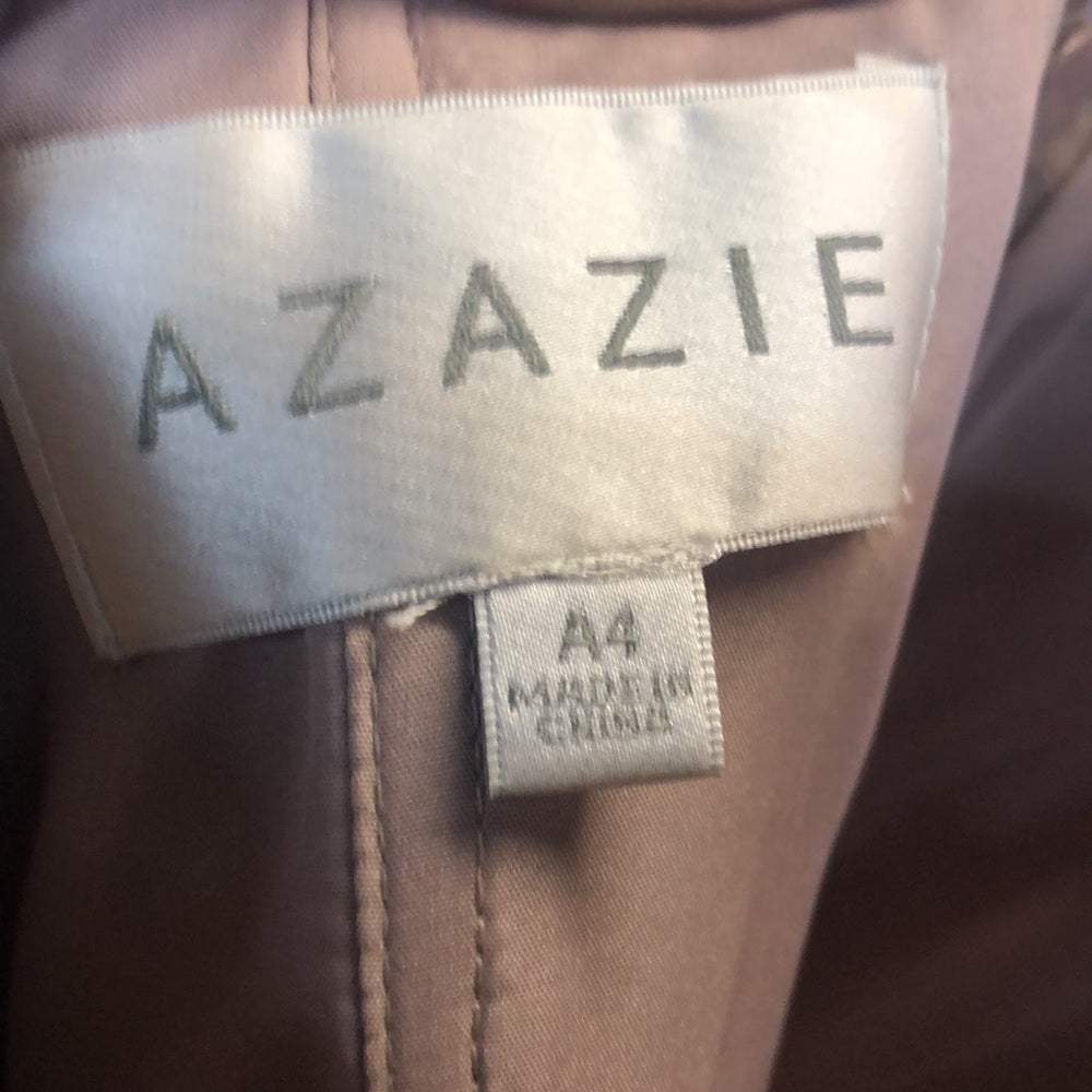 Azazie sz A4 tan long formal dress