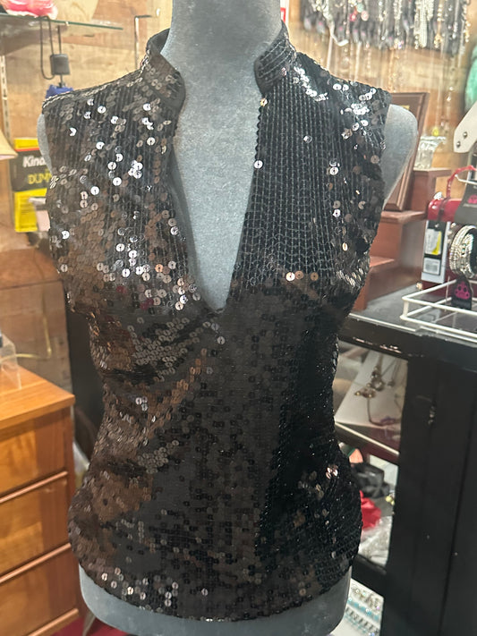 Size Large The Limited sequined sleeveless v neck top