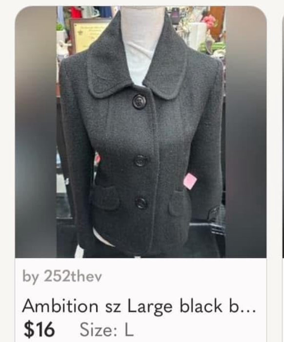 Size large black blazer
