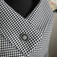 Size 14 W Emily blue and white 3/4 sleeve blazer