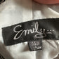 Size 14 W Emily blue and white 3/4 sleeve blazer
