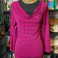 Size Large fuschia and black houndstooth blouse