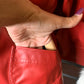 Size large petite red faux leather blazer