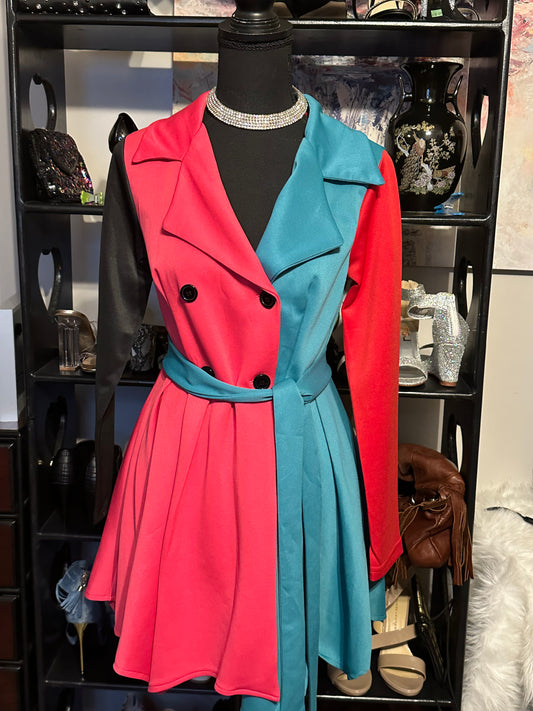 Size large (runs smaller) color block dress/top