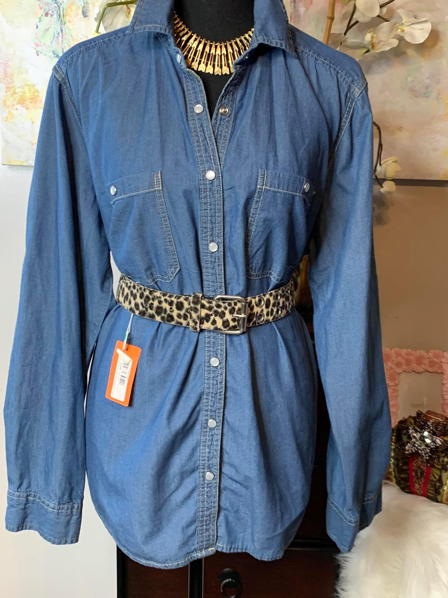 Denim shirt and belt bundle