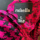 Size Large fuschia and black houndstooth blouse