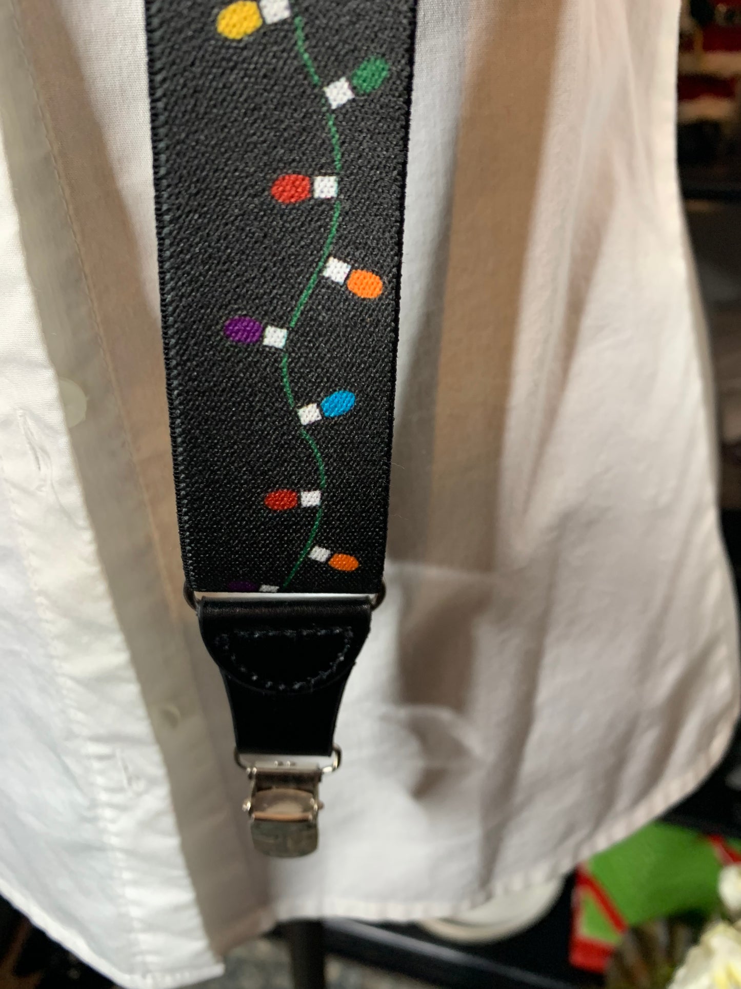 Christmas lights suspenders