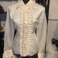 Size 10 Ivory ruffled Talbots blouse