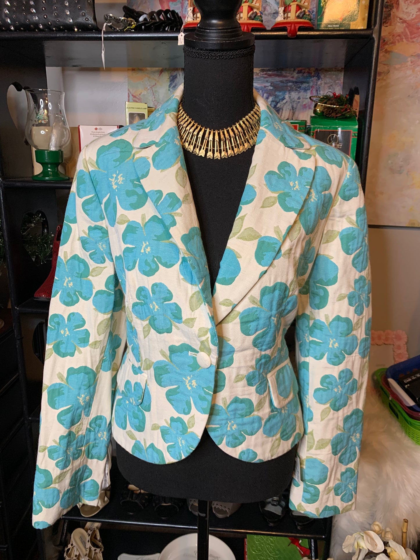 Size 10 Francis blue white with blue followers blazer