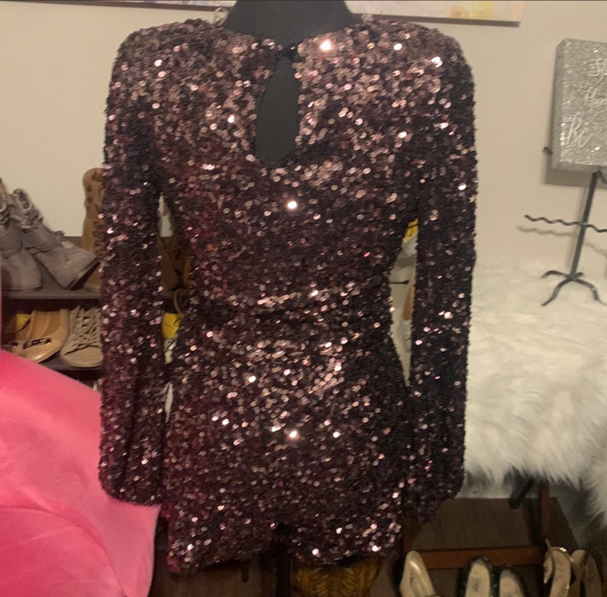 Size Small sequined shorts romper