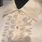 Size 10 Ivory ruffled Talbots blouse