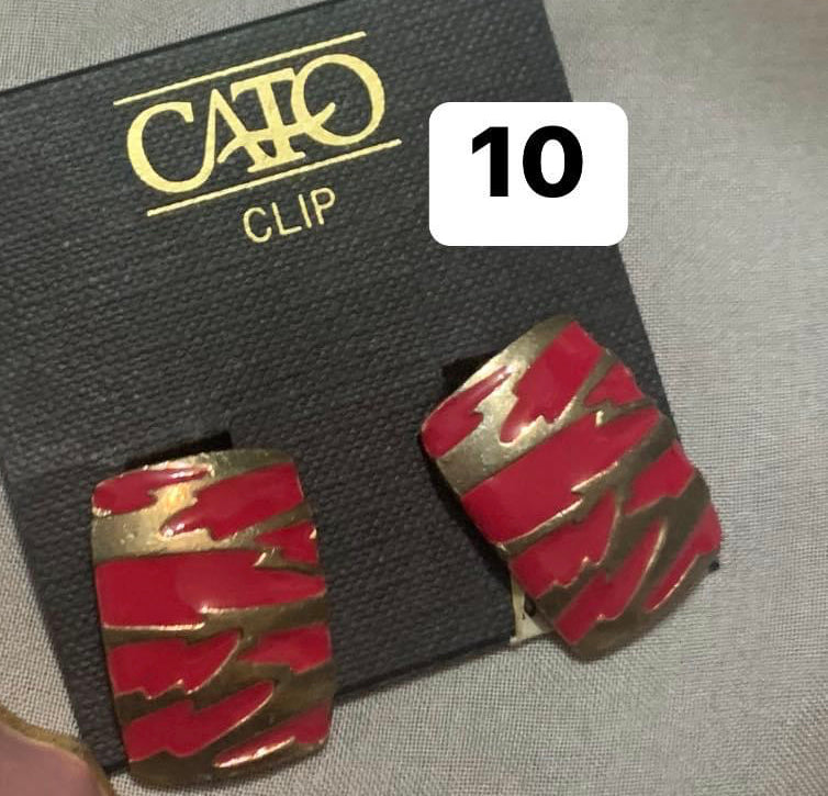 Vintage Cato’s earrings red and gold