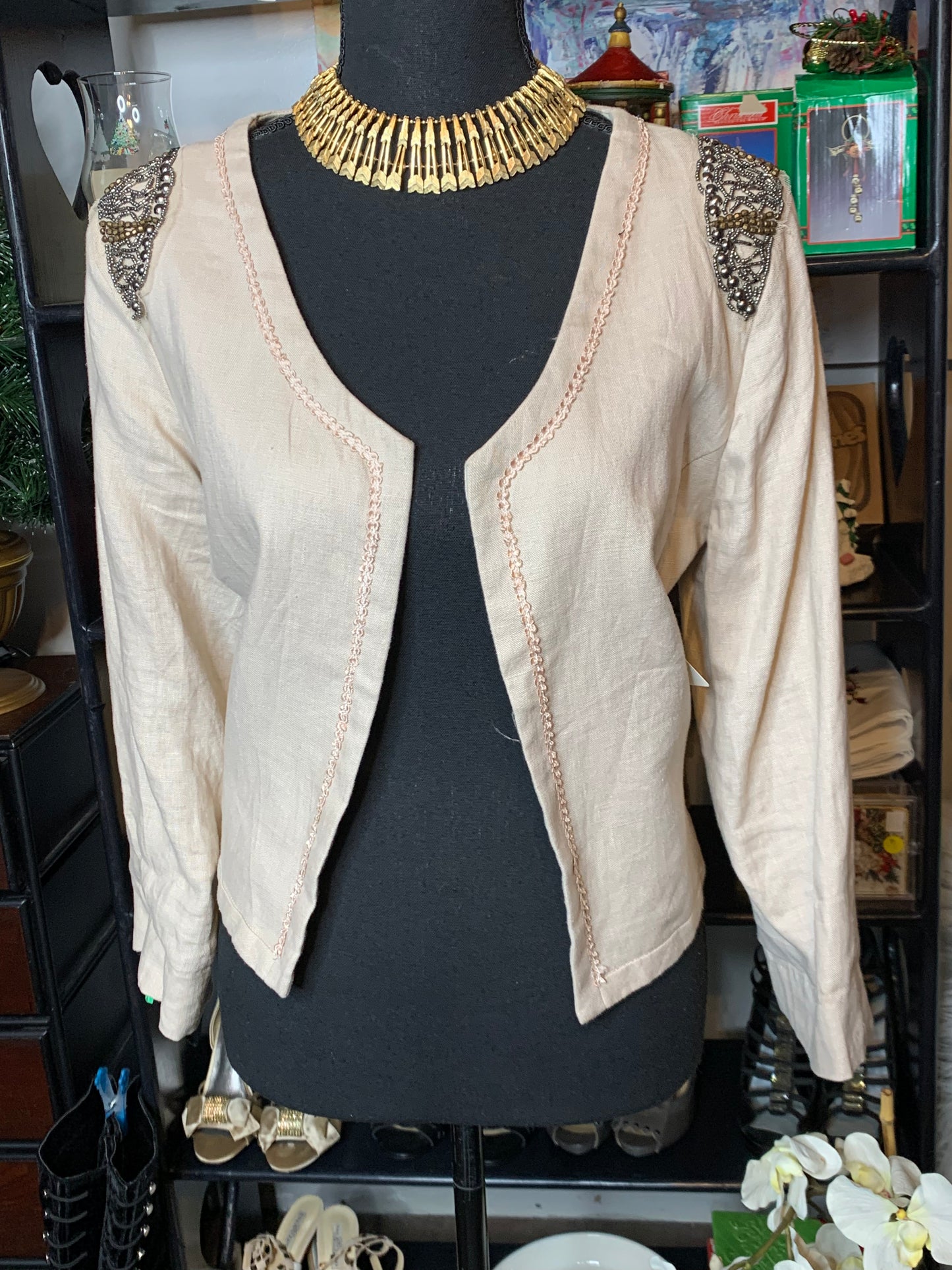 Size Large linen open blazer