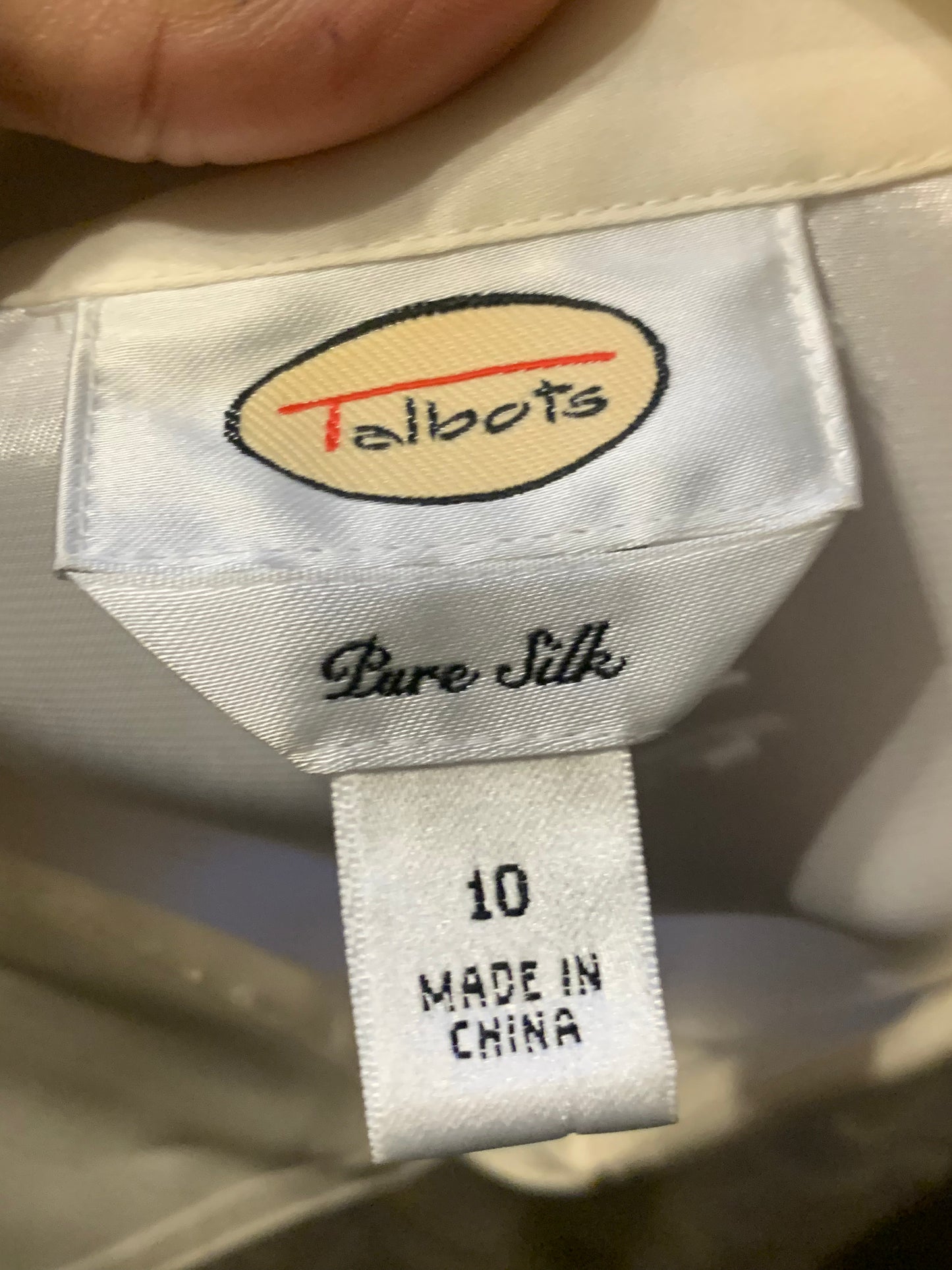 Size 10 Ivory ruffled Talbots blouse
