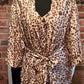 Size L NWT Augus Leopard Print 100% Silk Robe and Negligée