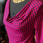Size Large fuschia and black houndstooth blouse