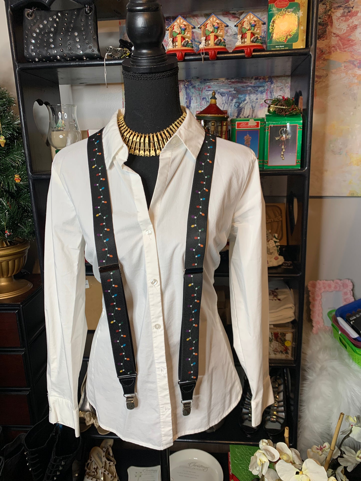 Christmas lights suspenders