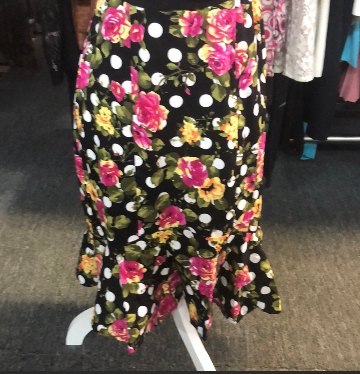 Size M Dress with polka dot and flower bottom