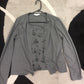 Gary shirt with dark gray flowers