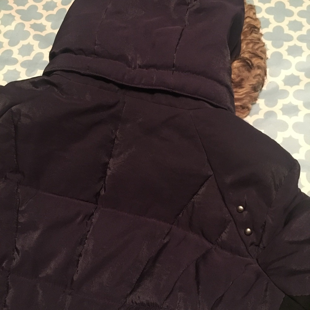 Size small blackberry and black hooded jacket