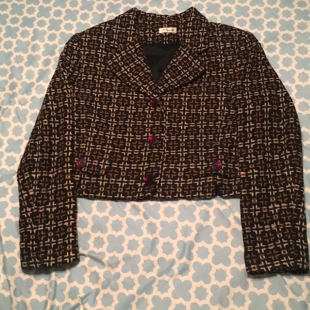 Size 4 Vintage 90s wool silk blazer.