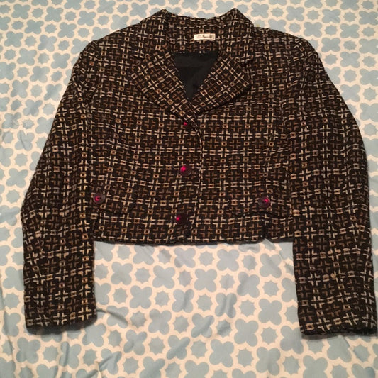 Size 4 Vintage 90s wool silk blazer.