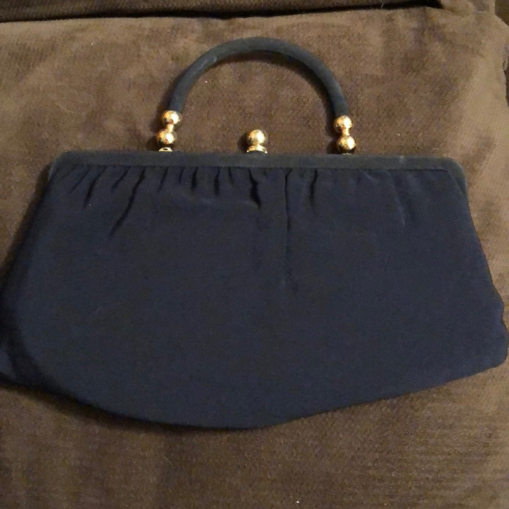 Vintage Ande clutch. Blue and gold