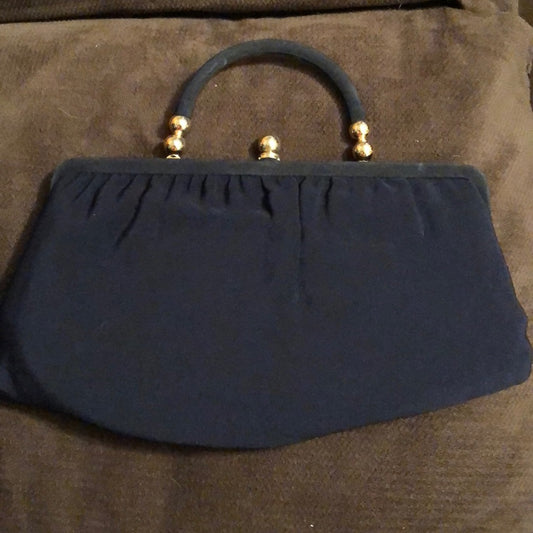 Vintage Ande clutch. Blue and gold