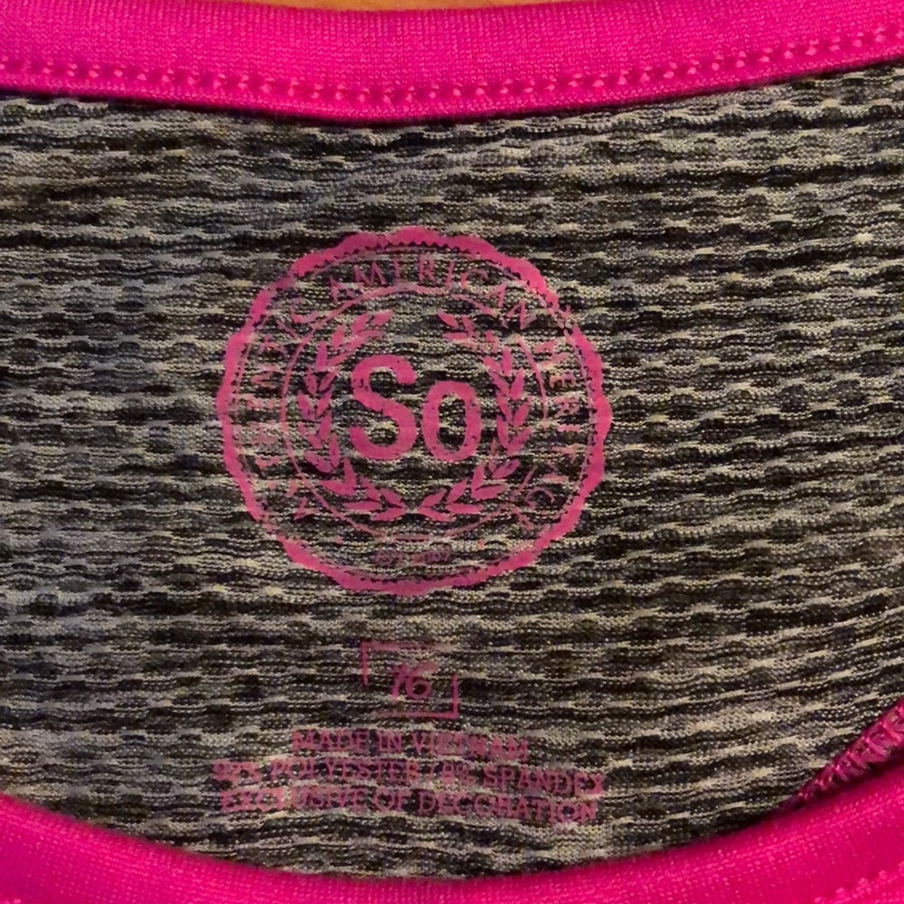 Size 16 performance top fuschia and gray