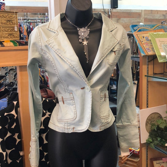 Size small cute light blazer. Has some stretch