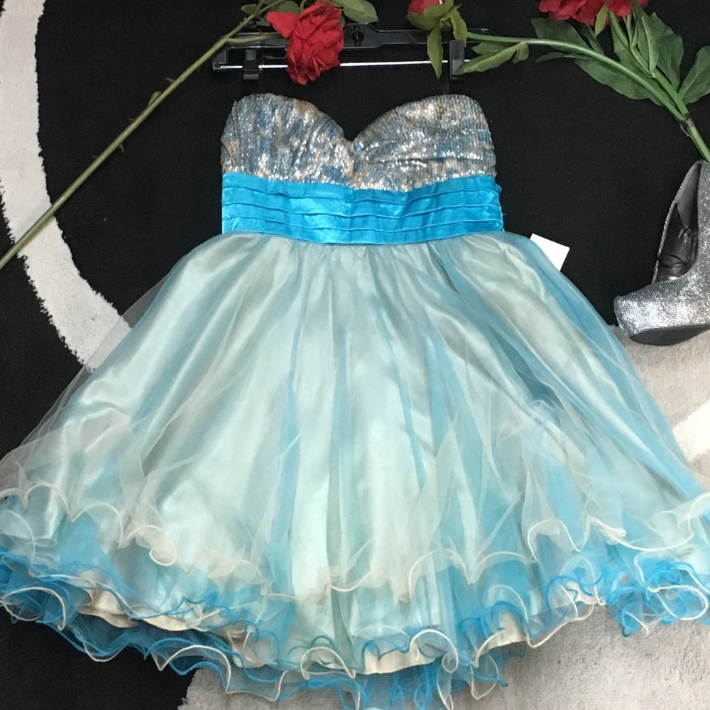 Sequin Hearts multicolor sequin formal dress size5
