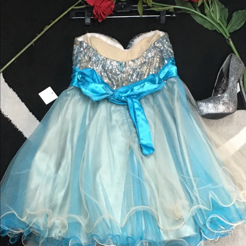 Sequin Hearts multicolor sequin formal dress size5