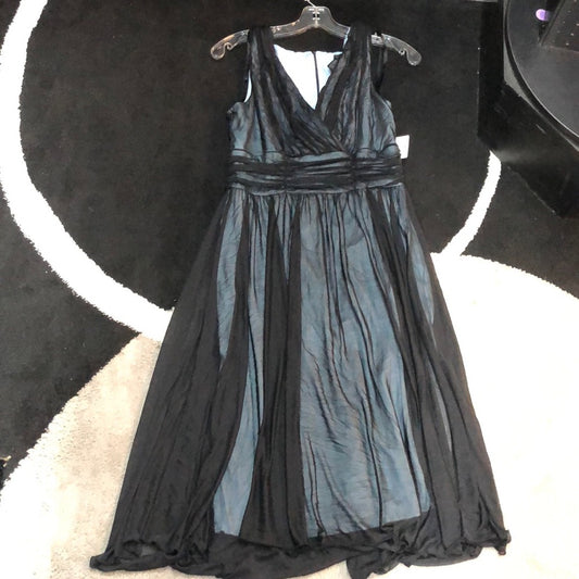 Size 2 light blue with black sheer overlay dress