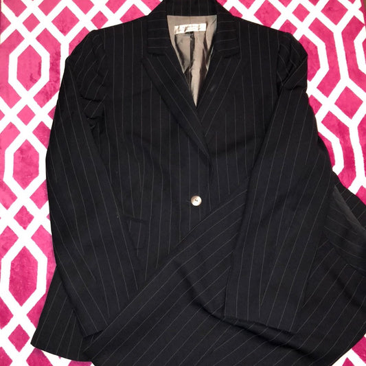 Size 9 Black pinstriped pant suit