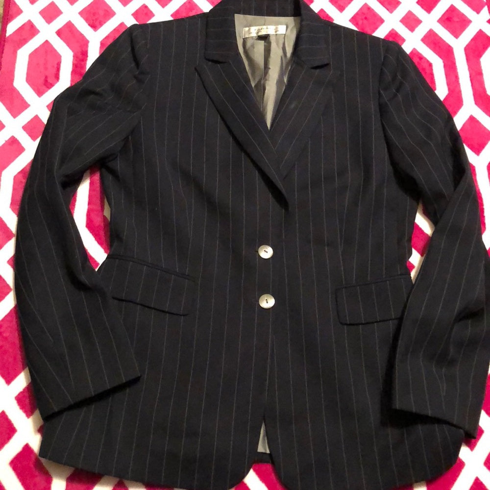 Size 9 Black pinstriped pant suit