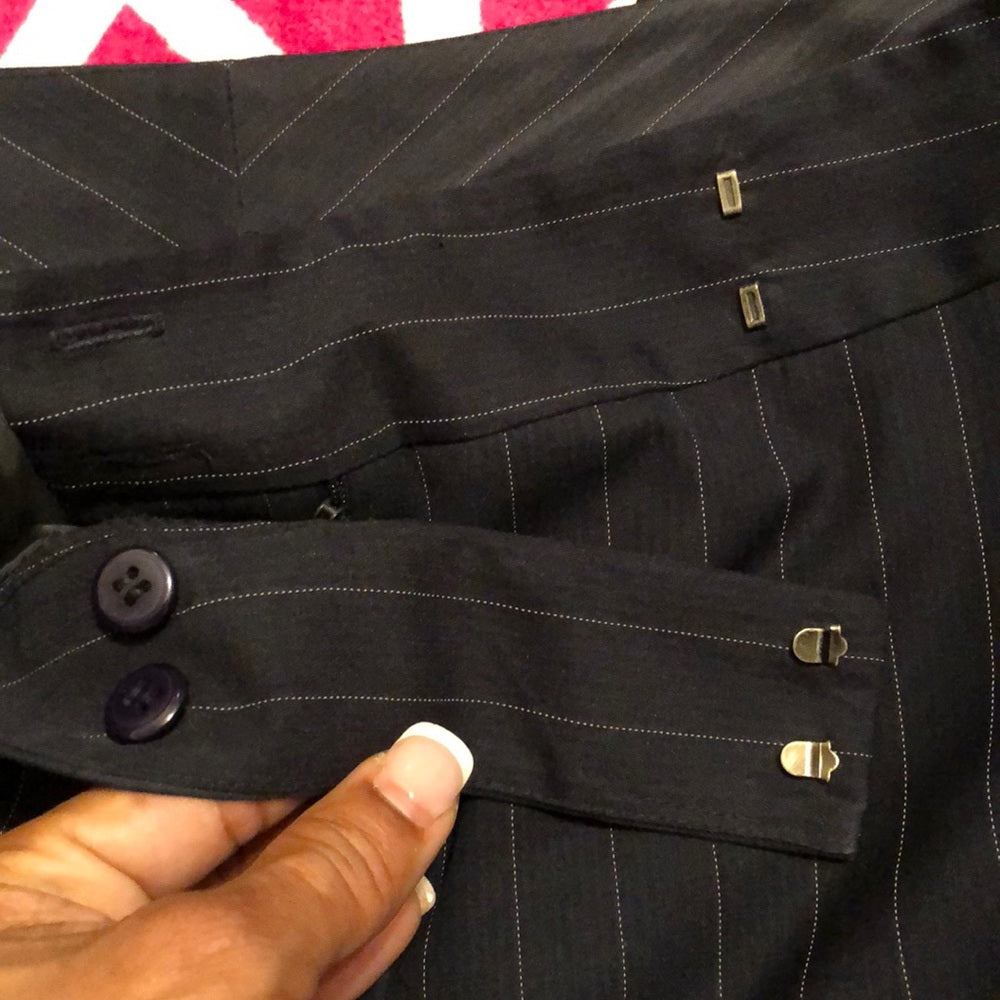 Size 9 Black pinstriped pant suit