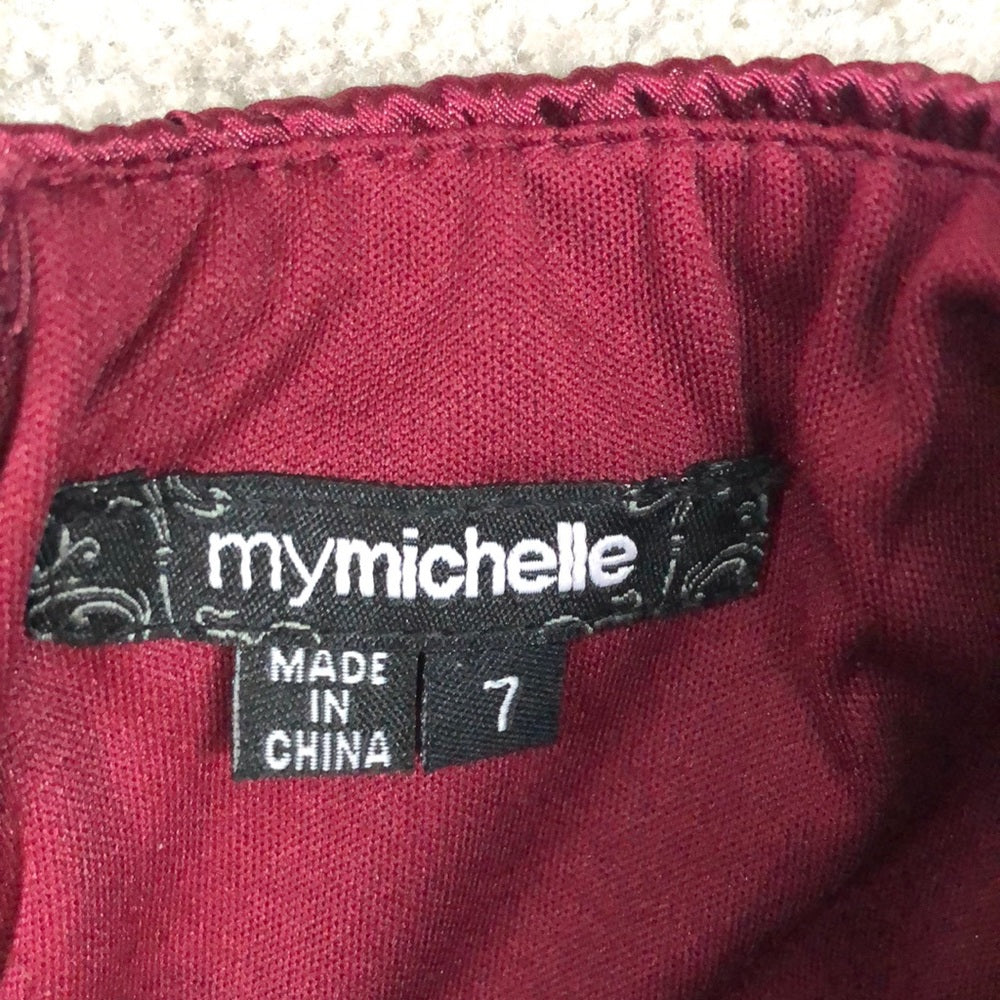 Size 7 burgundy short formal dress