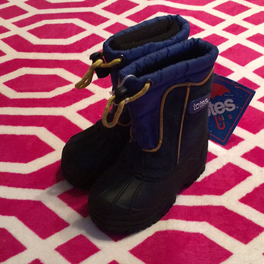Totes size 5 blue, black and yellow winter boots