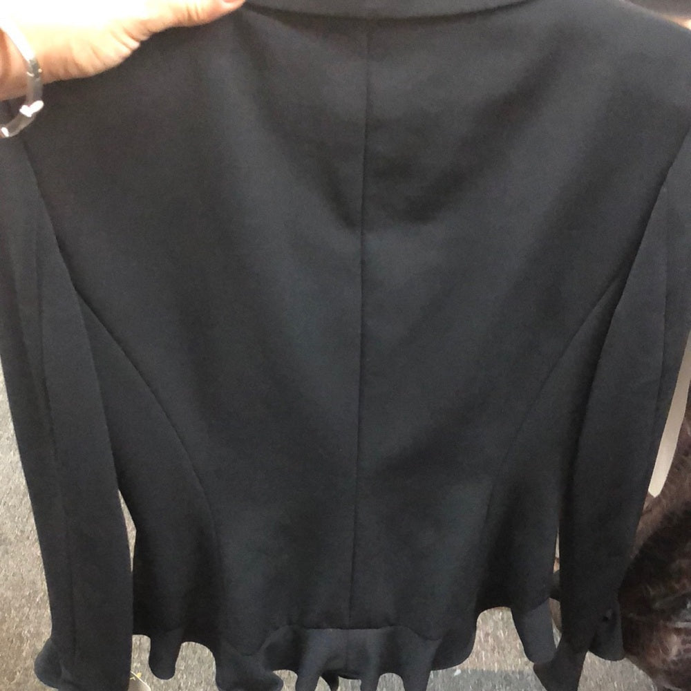 Size 4 Black blazer with ruffles edges