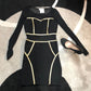 Size small black with gold trim dress