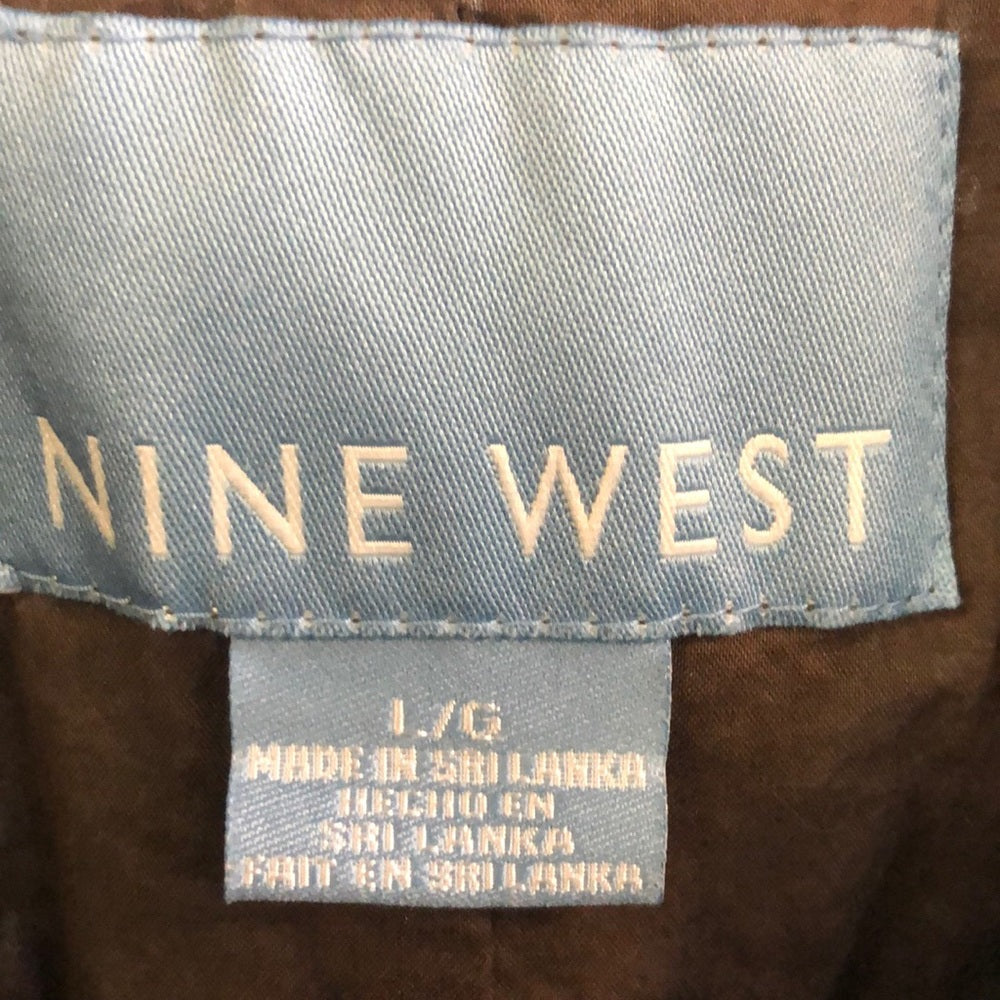 Size Large Nine West brown knee length jacket