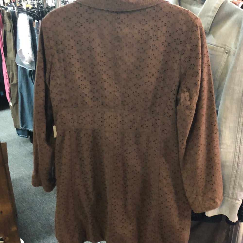 Size Large Nine West brown knee length jacket