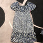 Size 6 blue and khaki color local designer dress